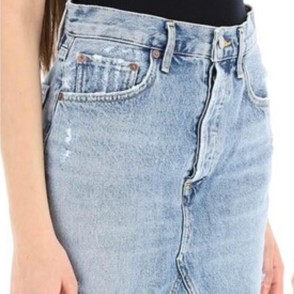 AGOLDE Quinn High Rise Mini Skirt.  Size 24.  100% cotton Premium Denim. - Picture 5 of 12
